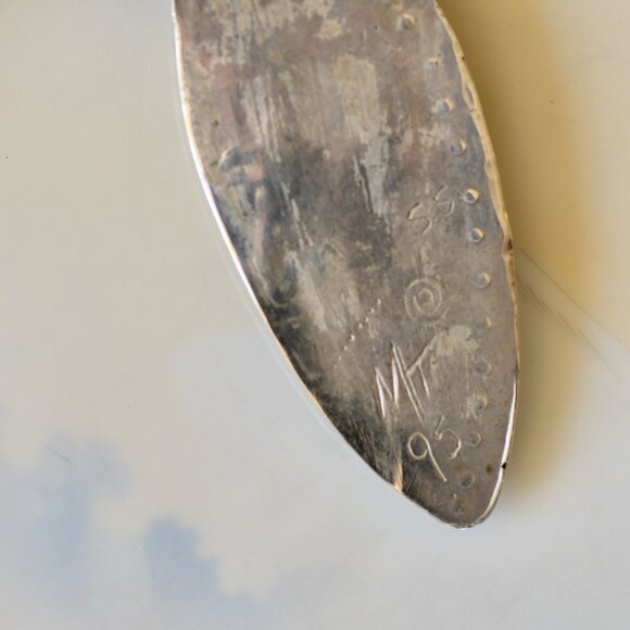 Sterling Silver Bone Shaman Motif Brooch & Pendant Signed MT 1995 - Picture 6 of 9